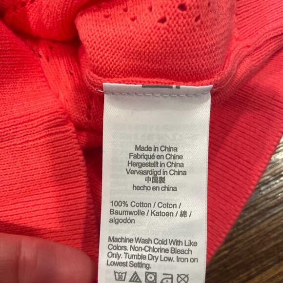 NWT Crewcuts J.Crew Girls' Sz M (8-9) Heart Pointelle Sweater-Tee Pink Coral - Picture 6 of 7